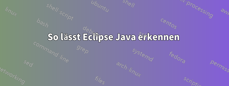 So lässt Eclipse Java erkennen