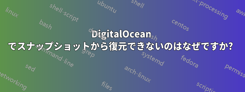 DigitalOcean でスナップショットから復元できないのはなぜですか? 