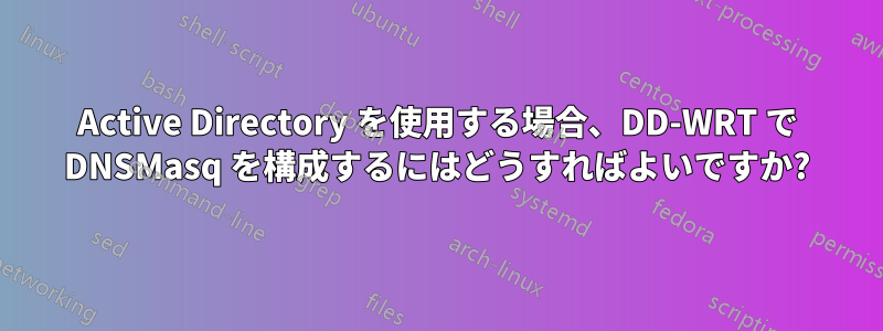 Active Directory を使用する場合、DD-WRT で DNSMasq を構成するにはどうすればよいですか?