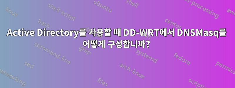 Active Directory를 사용할 때 DD-WRT에서 DNSMasq를 어떻게 구성합니까?