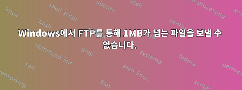 Windows에서 FTP를 통해 1MB가 넘는 파일을 보낼 수 없습니다.