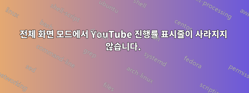 전체 화면 모드에서 YouTube 진행률 표시줄이 사라지지 않습니다.