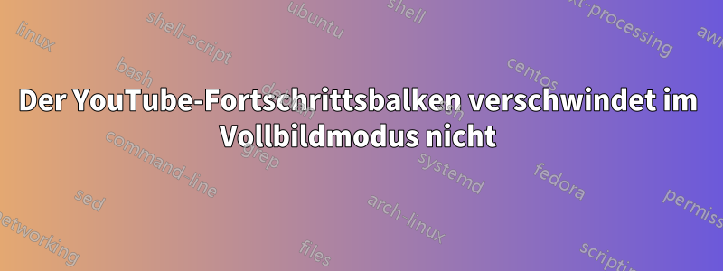 Der YouTube-Fortschrittsbalken verschwindet im Vollbildmodus nicht