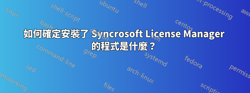 如何確定安裝了 Syncrosoft License Manager 的程式是什麼？