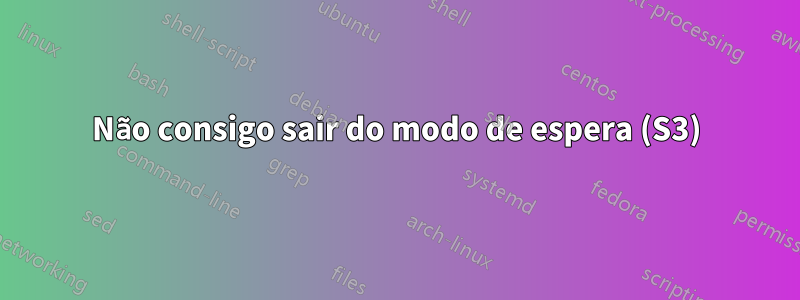 Não consigo sair do modo de espera (S3)