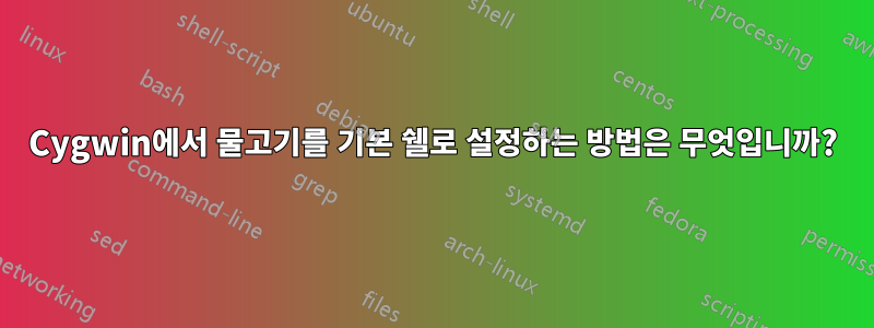 Cygwin에서 물고기를 기본 쉘로 설정하는 방법은 무엇입니까?