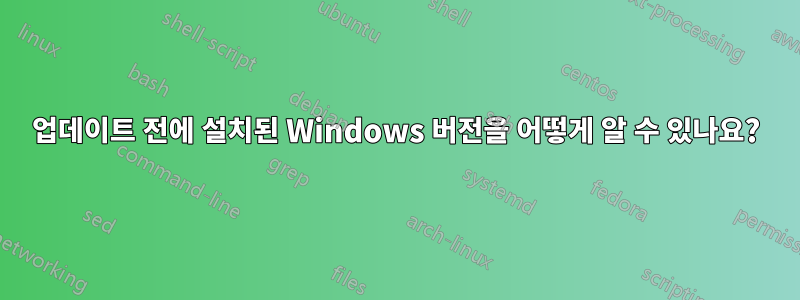 업데이트 전에 설치된 Windows 버전을 어떻게 알 수 있나요?