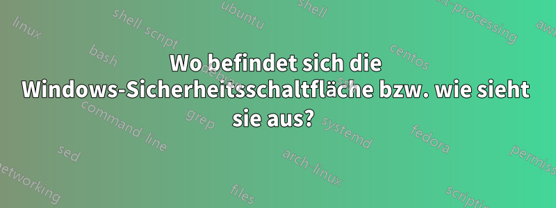 Wo befindet sich die Windows-Sicherheitsschaltfläche bzw. wie sieht sie aus? 