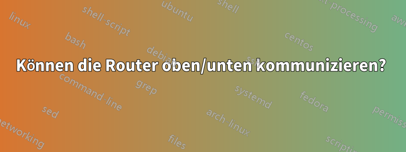 Können die Router oben/unten kommunizieren?