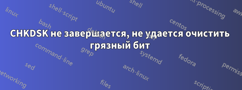 CHKDSK не завершается, не удается очистить грязный бит