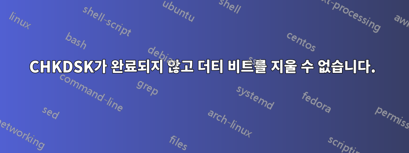 CHKDSK가 완료되지 않고 더티 비트를 지울 수 없습니다.