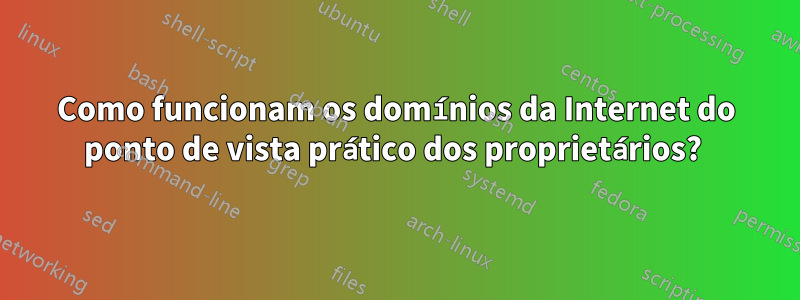 Como funcionam os domínios da Internet do ponto de vista prático dos proprietários? 