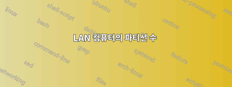 LAN 컴퓨터의 파티션 수