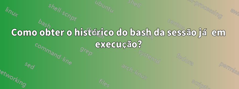 Como obter o histórico do bash da sessão já em execução?