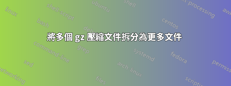 將多個 gz 壓縮文件拆分為更多文件