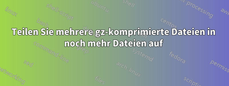 Teilen Sie mehrere gz-komprimierte Dateien in noch mehr Dateien auf