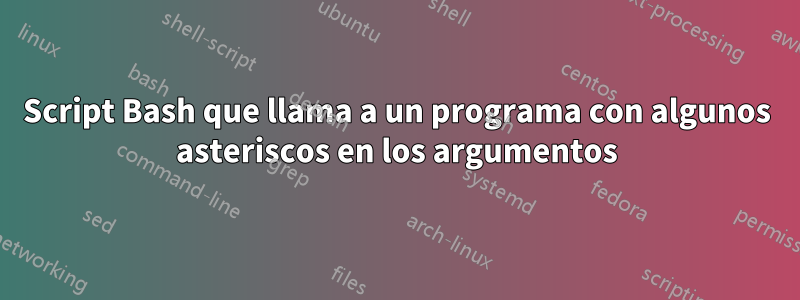 Script Bash que llama a un programa con algunos asteriscos en los argumentos