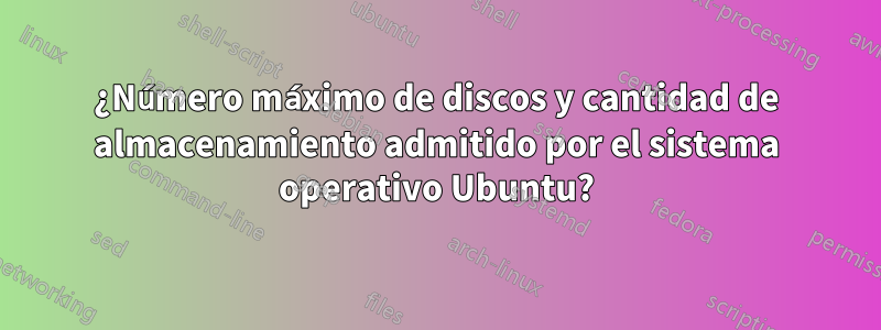 ¿Número máximo de discos y cantidad de almacenamiento admitido por el sistema operativo Ubuntu?