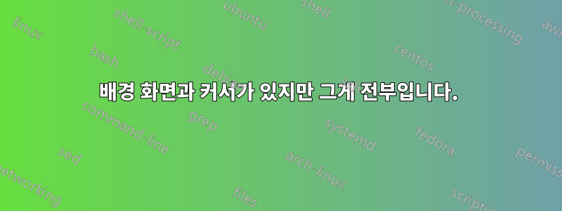 배경 화면과 커서가 있지만 그게 전부입니다.