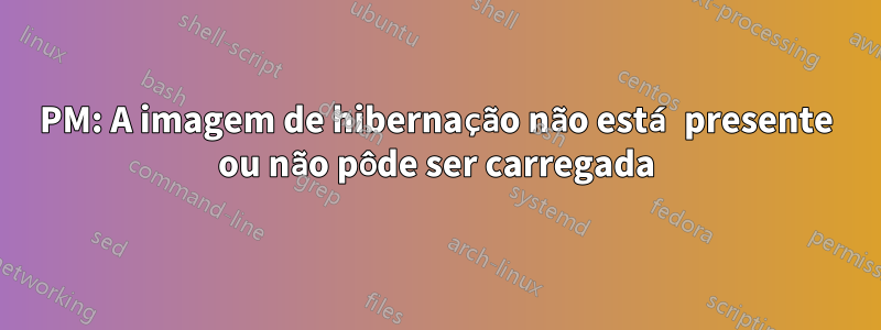 PM: A imagem de hibernação não está presente ou não pôde ser carregada