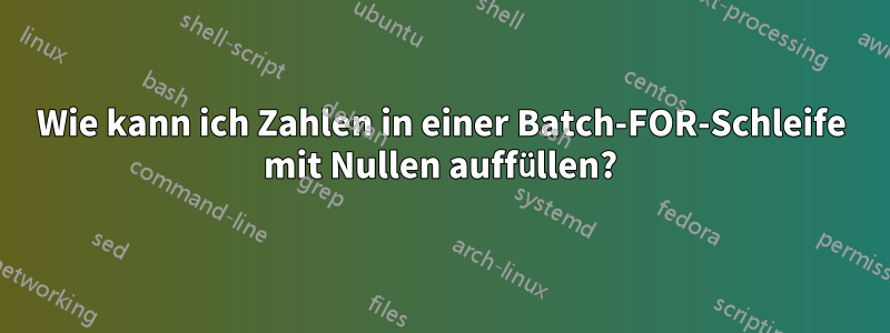 Wie kann ich Zahlen in einer Batch-FOR-Schleife mit Nullen auffüllen?