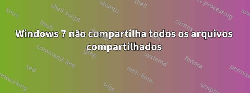 Windows 7 não compartilha todos os arquivos compartilhados