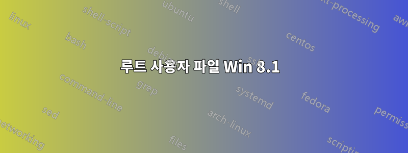 루트 사용자 파일 Win 8.1 