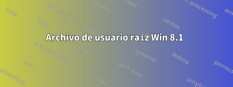 Archivo de usuario raíz Win 8.1 