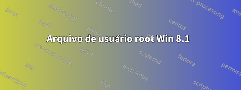 Arquivo de usuário root Win 8.1 