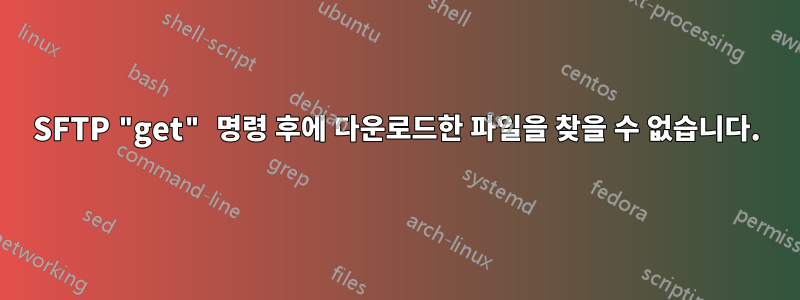 SFTP "get" 명령 후에 다운로드한 파일을 찾을 수 없습니다.