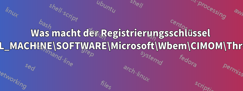 Was macht der Registrierungsschlüssel HKEY_LOCAL_MACHINE\SOFTWARE\Microsoft\Wbem\CIMOM\ThrottleDrege?