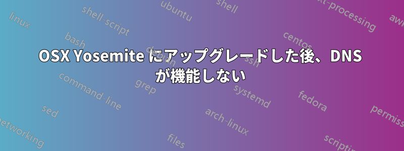 OSX Yosemite にアップグレードした後、DNS が機能しない