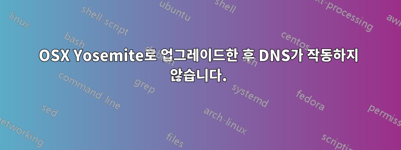 OSX Yosemite로 업그레이드한 후 DNS가 작동하지 않습니다.