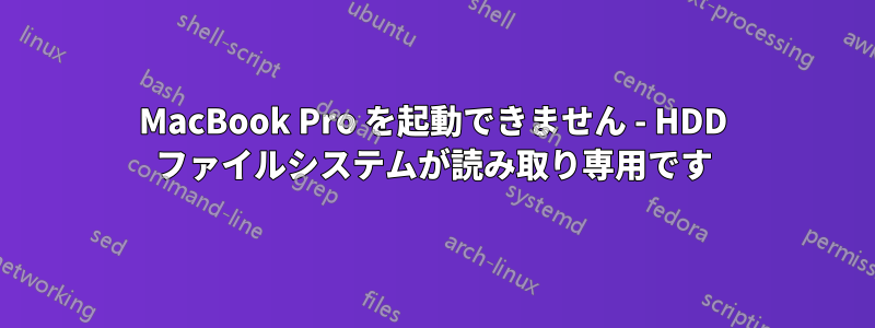 MacBook Pro を起動できません - HDD ファイルシステムが読み取り専用です