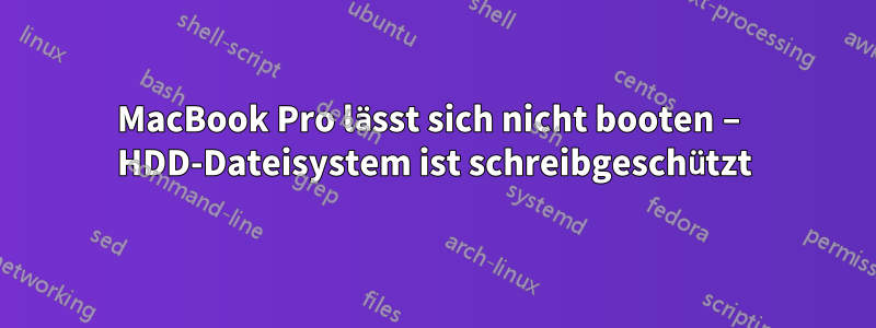 MacBook Pro lässt sich nicht booten – HDD-Dateisystem ist schreibgeschützt