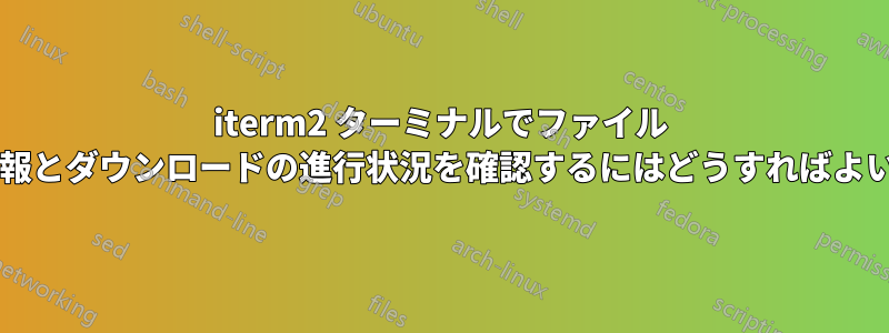 iterm2 ターミナルでファイル サイズ情報とダウンロードの進行状況を確認するにはどうすればよいですか?