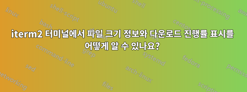 iterm2 터미널에서 파일 크기 정보와 다운로드 진행률 표시를 어떻게 알 수 있나요?