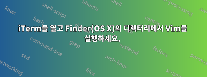 iTerm을 열고 Finder(OS X)의 디렉터리에서 Vim을 실행하세요.