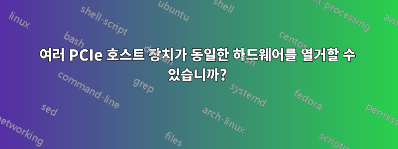 여러 PCIe 호스트 장치가 동일한 하드웨어를 열거할 수 있습니까?