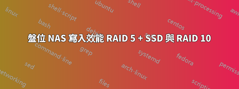 4 盤位 NAS 寫入效能 RAID 5 + SSD 與 RAID 10