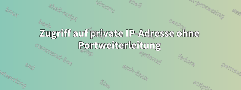 Zugriff auf private IP-Adresse ohne Portweiterleitung