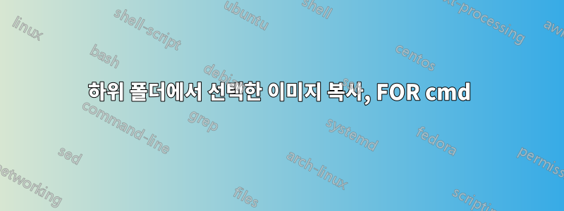 하위 폴더에서 선택한 이미지 복사, FOR cmd