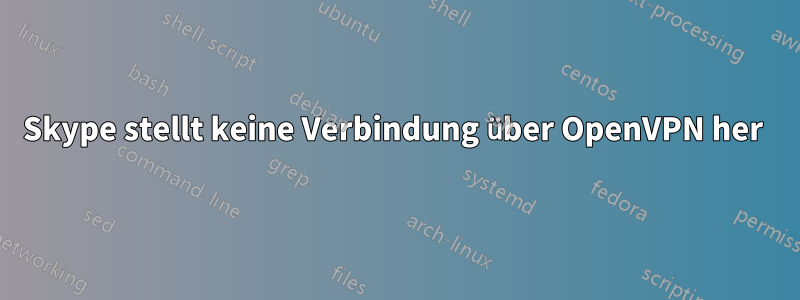 Skype stellt keine Verbindung über OpenVPN her 