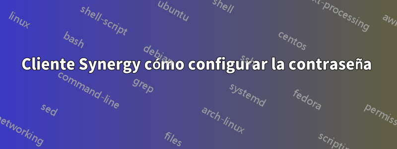 Cliente Synergy cómo configurar la contraseña