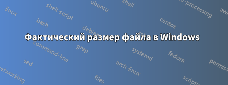 Фактический размер файла в Windows 