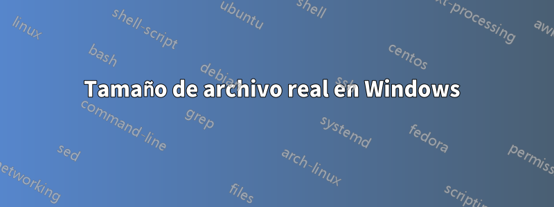 Tamaño de archivo real en Windows 