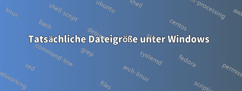 Tatsächliche Dateigröße unter Windows 