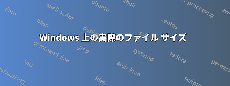 Windows 上の実際のファイル サイズ 