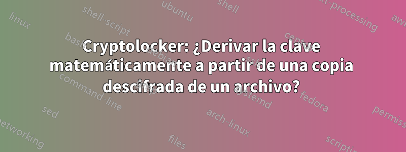 Cryptolocker: ¿Derivar la clave matemáticamente a partir de una copia descifrada de un archivo?