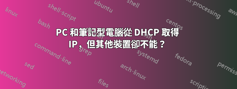 PC 和筆記型電腦從 DHCP 取得 IP，但其他裝置卻不能？